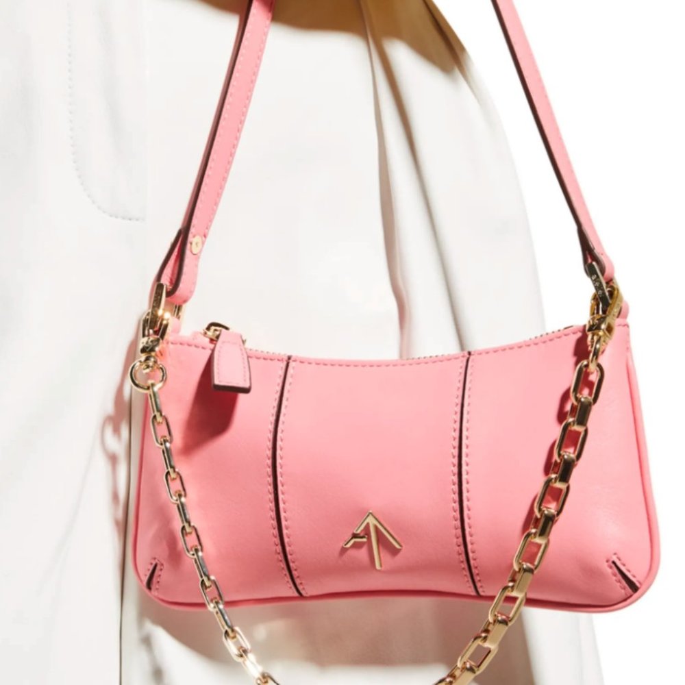 MANU ATELIER Pita Shoulder Bag w/ Interchangeable Straps in Begonia MSRP$405